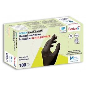 GUANTI DERMA BLACK SALON LATTIC 100PZX10 