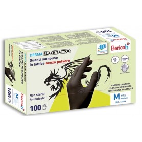 GUANTI DERMA BLACK TATTO LATTIC 100PZX10 