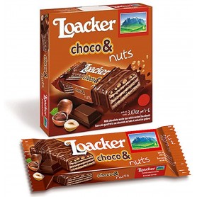 LOACKER CHOCO&NUTS 26GR X4 X10 